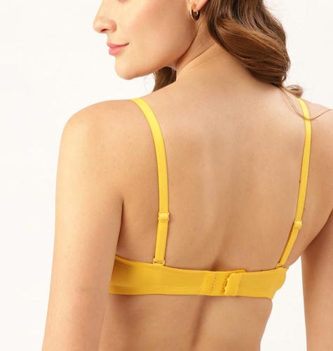 Women Pack of 2 Grey & Yellow Solid Underwired Lightly Padded Bra